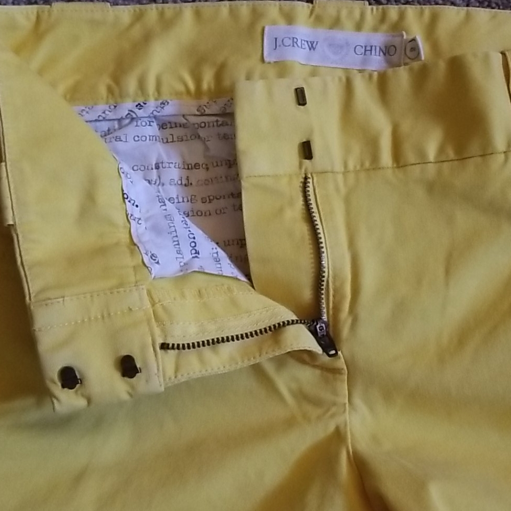 J CREW chino capri pretty yellow